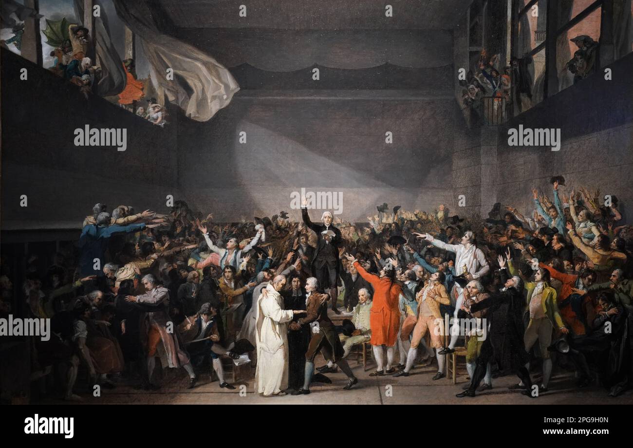 The Tennis Court Eath, 20. June 1789, (Öl auf Leinwand) Stockfoto