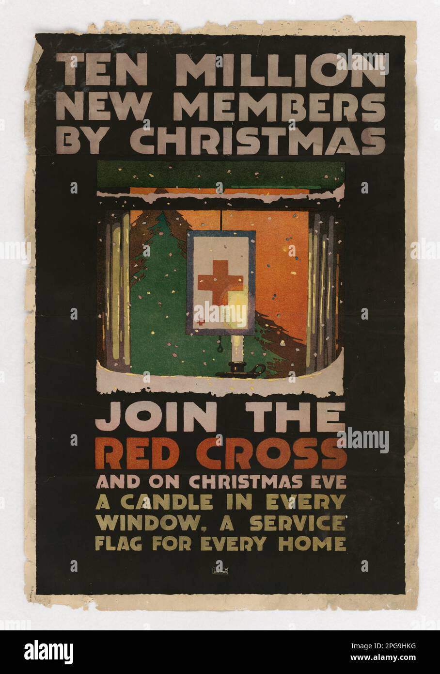 Zehn Millionen neue Mitglieder bis Weihnachten - Schließ dich dem Roten Kreuz an. Künstler: L. N. Britton. 1942 - 1945. Büro für Notfallmanagement. Information des Kriegsamtes. Niederlassung Für Inlandsbetrieb. Büro für Sonderdienste. 3/9/1943-9/15/1945. Auslandsposter aus dem Zweiten Weltkrieg Stockfoto