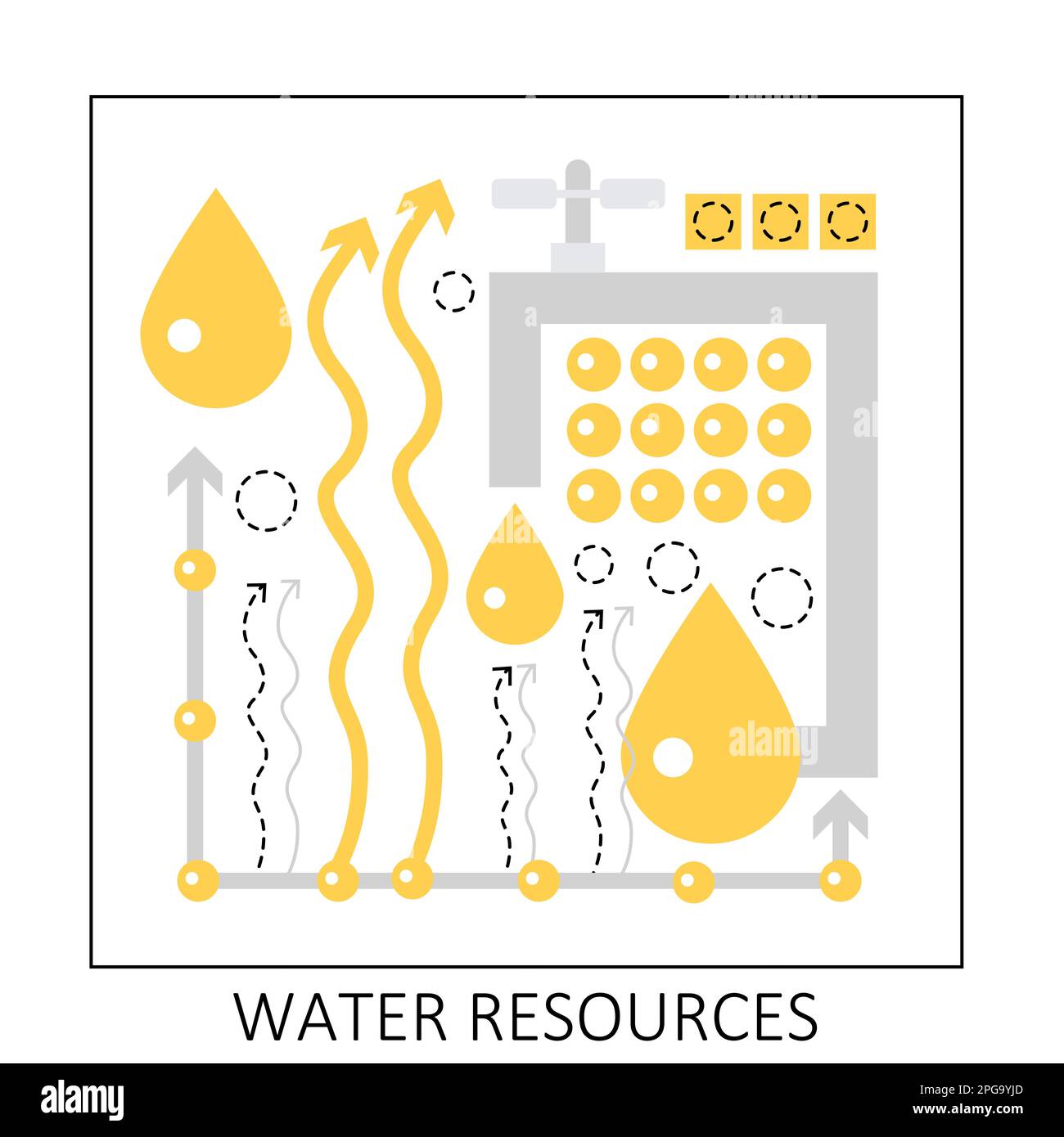 Globale Wasserressourcen. Natürliche Umweltressourcen, Wasser schützen, Vektordarstellung Stock Vektor