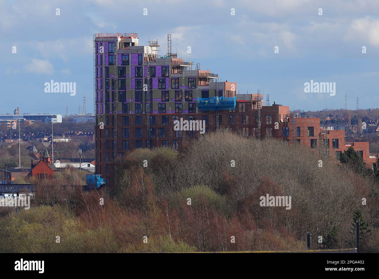 Springwell Gardens Apartments im Bau im Stadtzentrum von Leeds Stockfoto