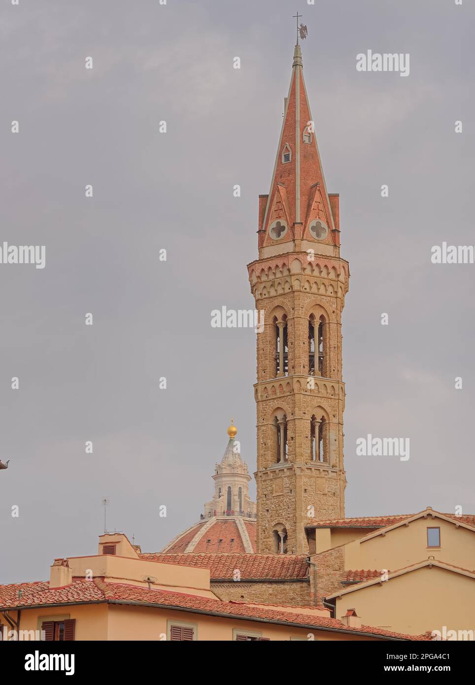 Kirchturm Badia Fiorentina in Florenz, Italien Stockfoto