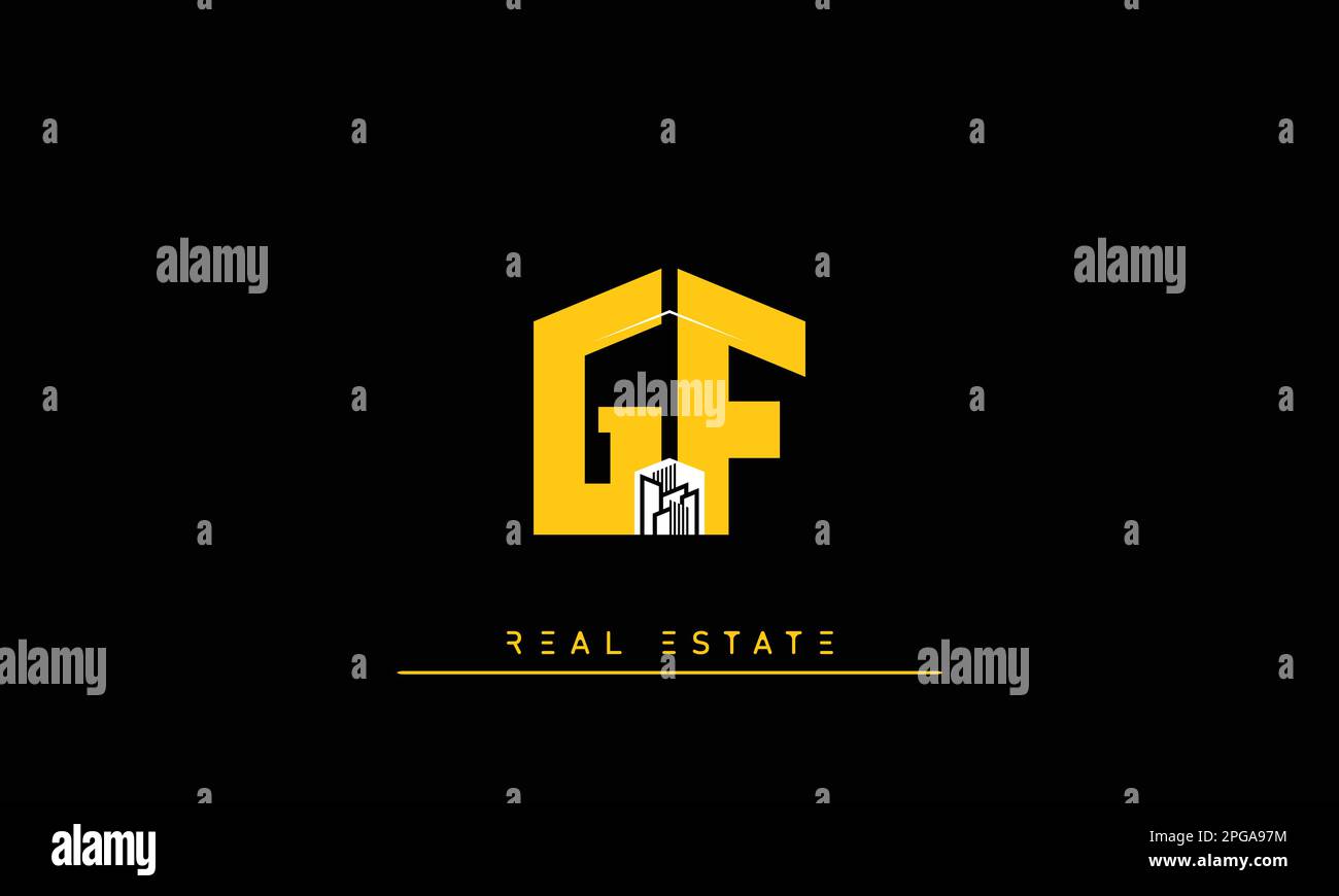 Immobilienbriefe Initialen Monogramm Logo GF, FG Stock Vektor