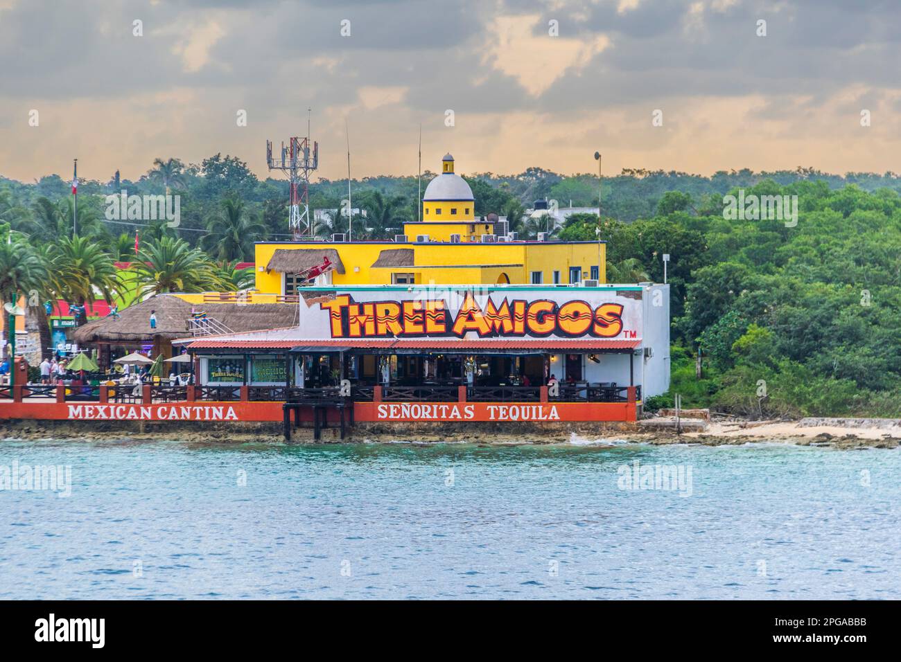 Kreuzfahrtanleger und Touristenziel von Cozumel. Stockfoto