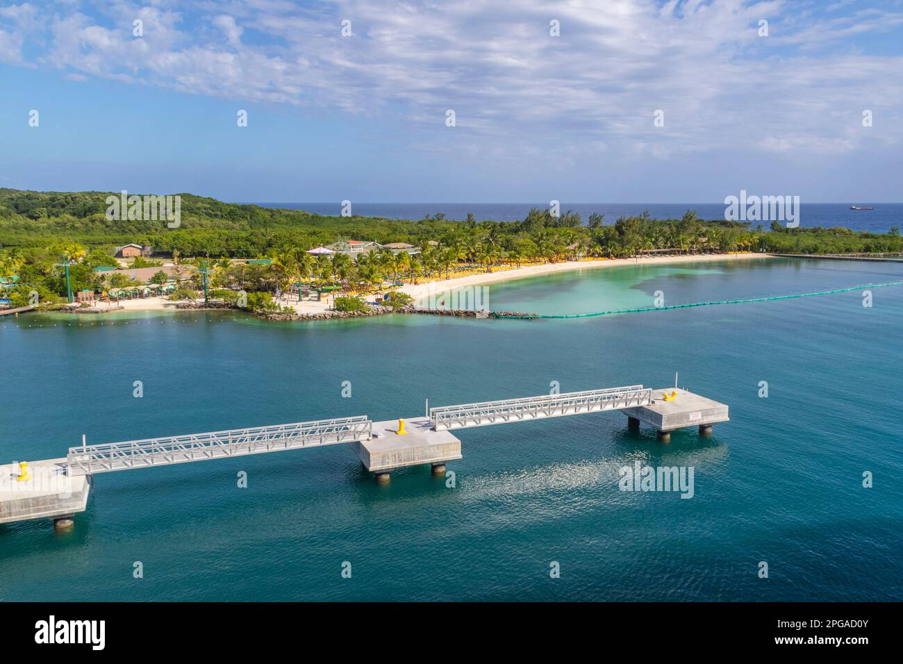 Kreuzfahrthafen Roatan Honduras und Touristenziel. Stockfoto