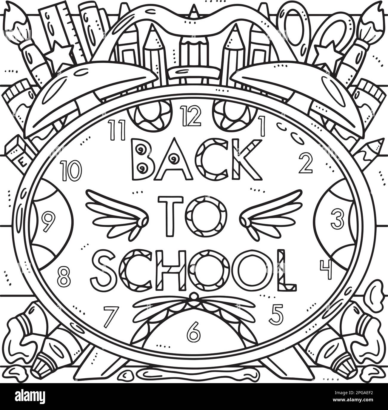 Back to School Malseite für Kinder Stock Vektor
