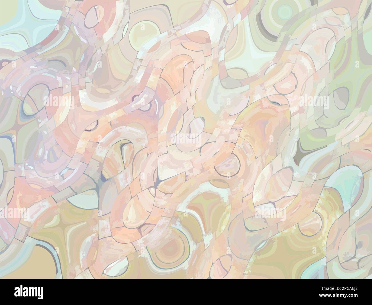 Abstrakter wellenförmiger farbiger Hintergrund für Innenraumlösungen oder Textilien. Schöne, flüssige Kulisse in Pastelltönen für Unternehmen, Sammelalben und Textilien Stockfoto