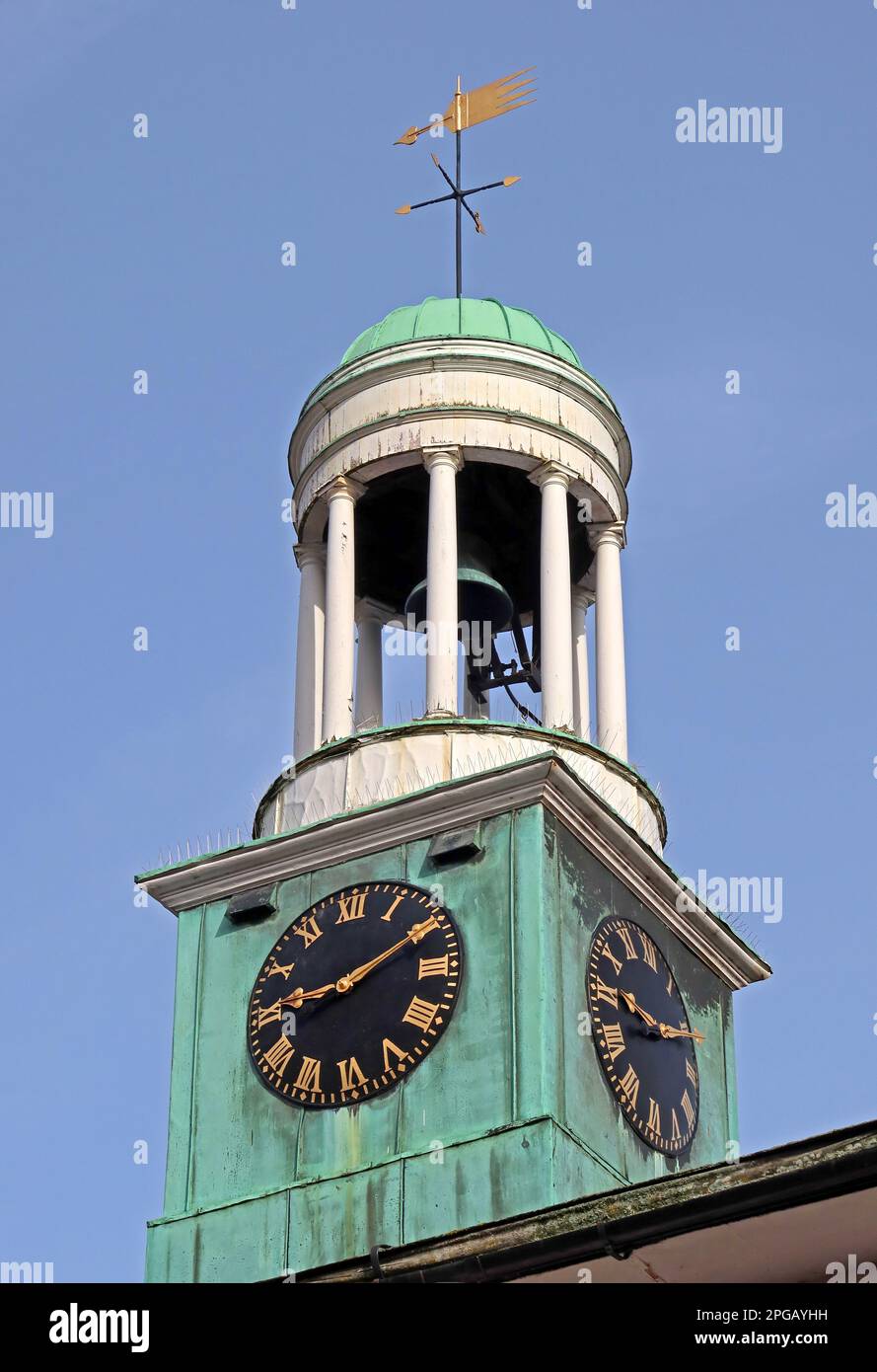 Das Pepperpot, die Uhr des Markthauses, das Rathaus, Gebäude und Architektur, High St, Godalming, Waverley, Surrey, England, Großbritannien, GU7 1AB Stockfoto