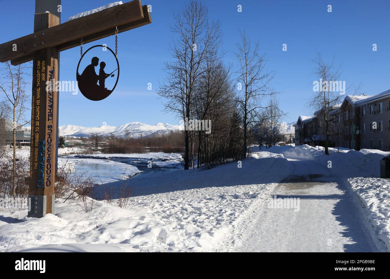 Anchorage am Sheep Creek Stockfoto