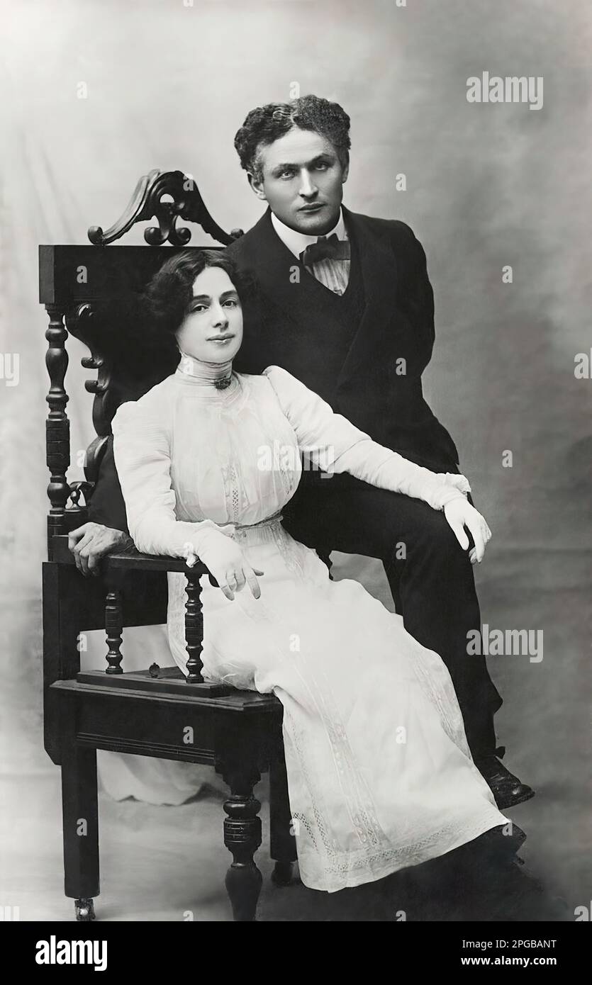 Harry Houdini und seine Frau Stockfoto