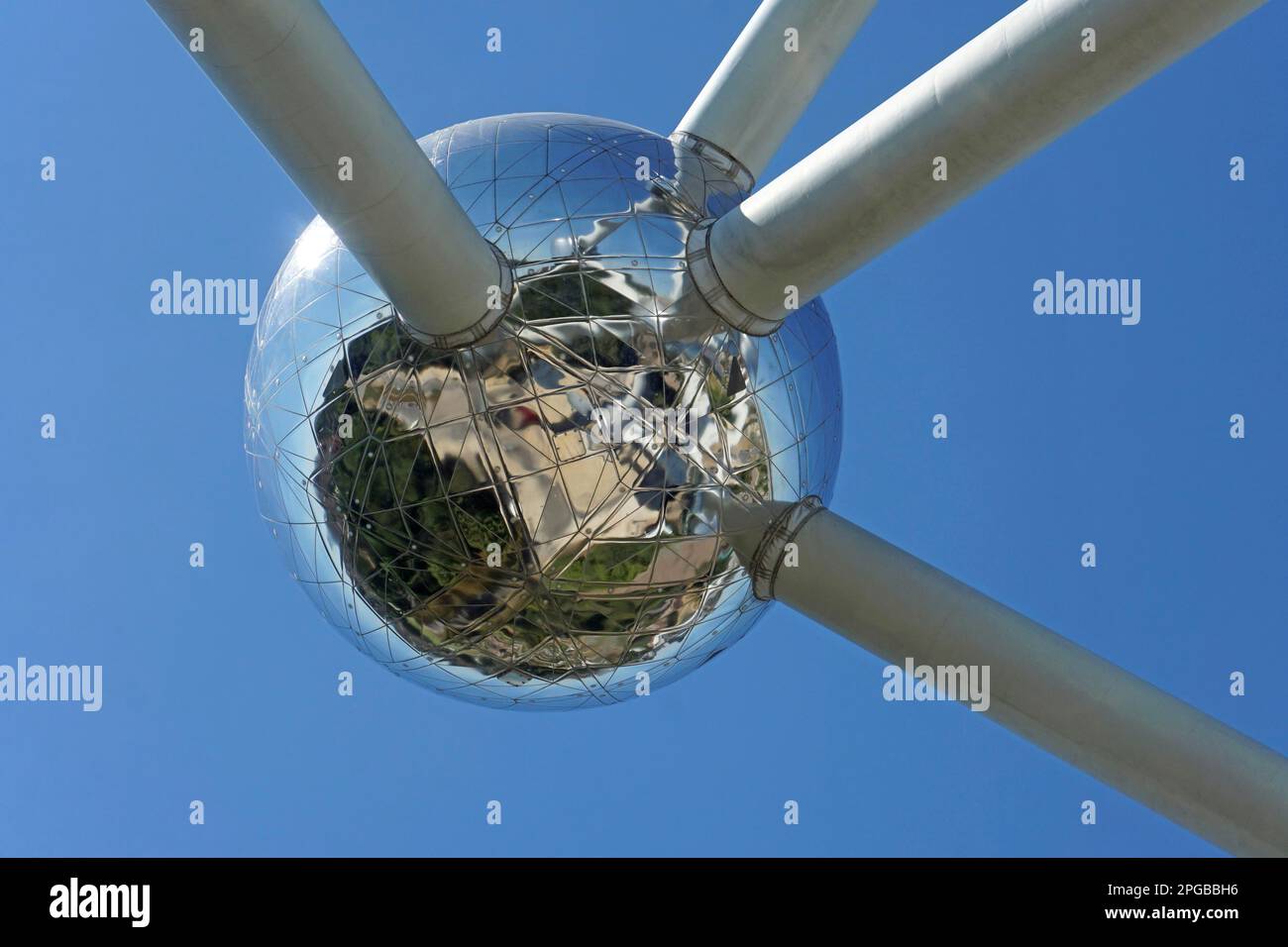 Atomium, Eisenmolekül, Edelstahlkugeln, Weltausstellung 1985, Heysel Plateau, Laeken, Brüssel, Belgien Stockfoto