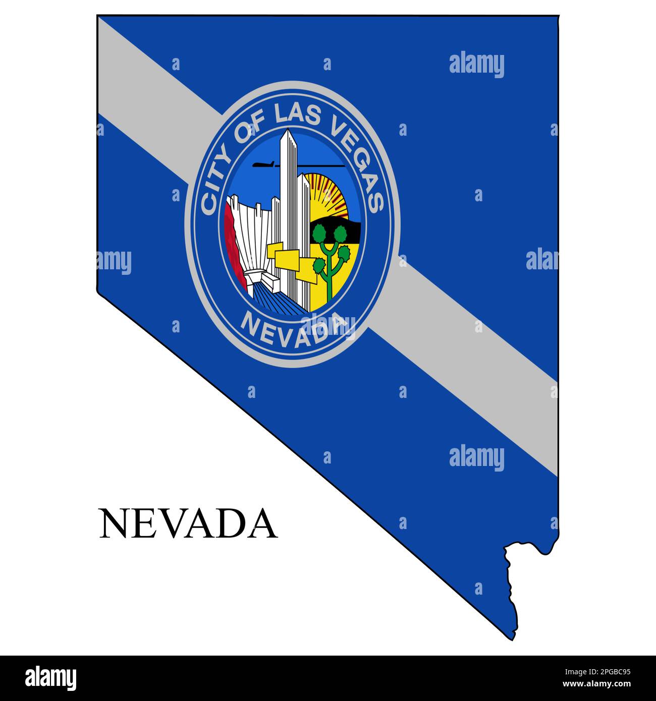 Nevada-Kartenvektordarstellung. Weltwirtschaft. Bundesstaat in Amerika. Nordamerika. Vereinigte Staaten. Amerika. USA Stock Vektor