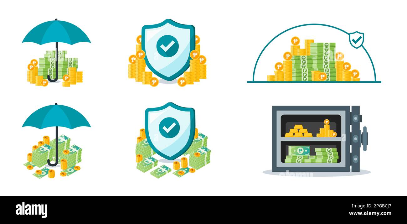 Philippine Peso Money Protection and Security-Set Stock Vektor