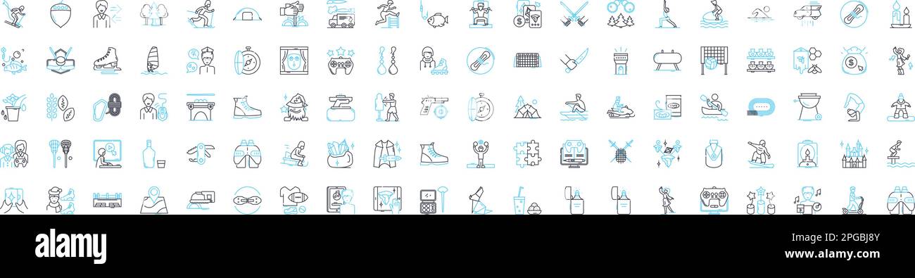 Vektorliniensymbole für Urlaubsurlaub festgelegt. Urlaub, Freizeit, Urlaub, Rückzugsort, Kurzurlaub, Symbole und Schilder für die Gestaltung von Feiertagen und Erholung Stock Vektor