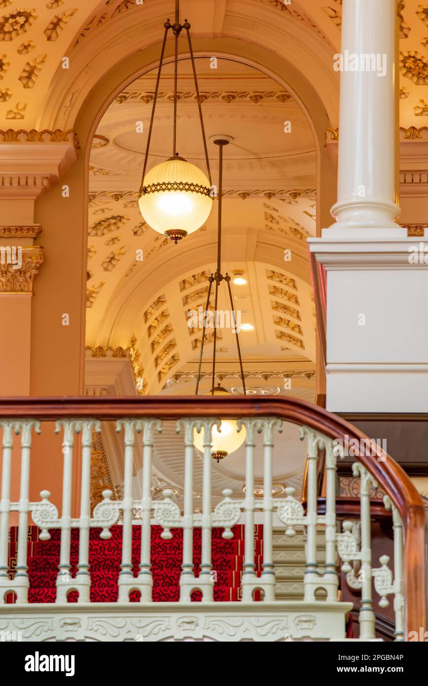 Innenansicht des Fullerton Hotels im ehemaligen Sydney GPO (General Post Office) in New South Wales, Australien Stockfoto
