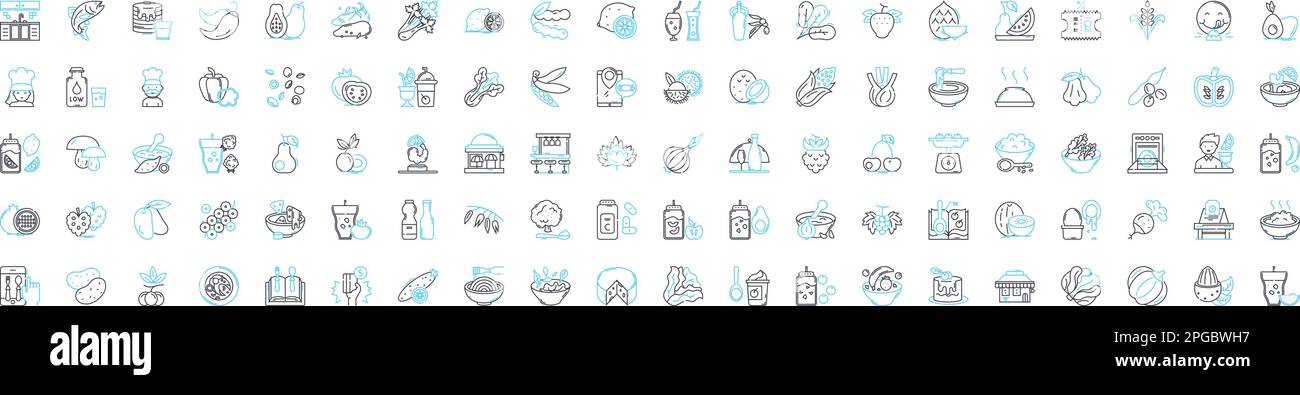 Cafe-Vektorliniensymbole eingestellt. Café, Kaffee, Barista, Espresso, Latte, Cappuccino, Frappuccino-Illustration umreißt Konzeptsymbole und -Zeichen Stock Vektor