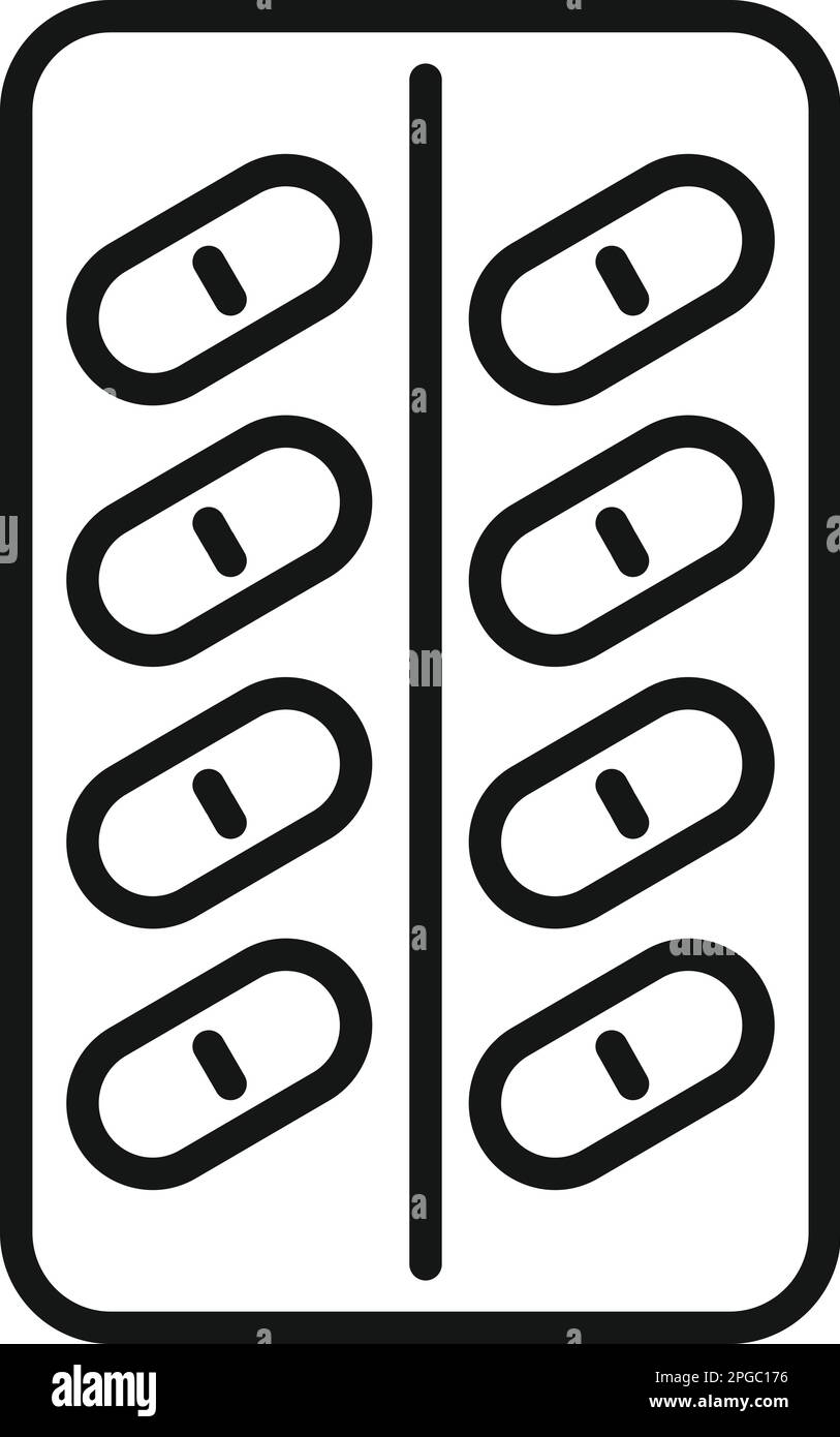 Konturvektor des Pillensymbols. Reiseausrüstung. Sommertourismus Stock Vektor