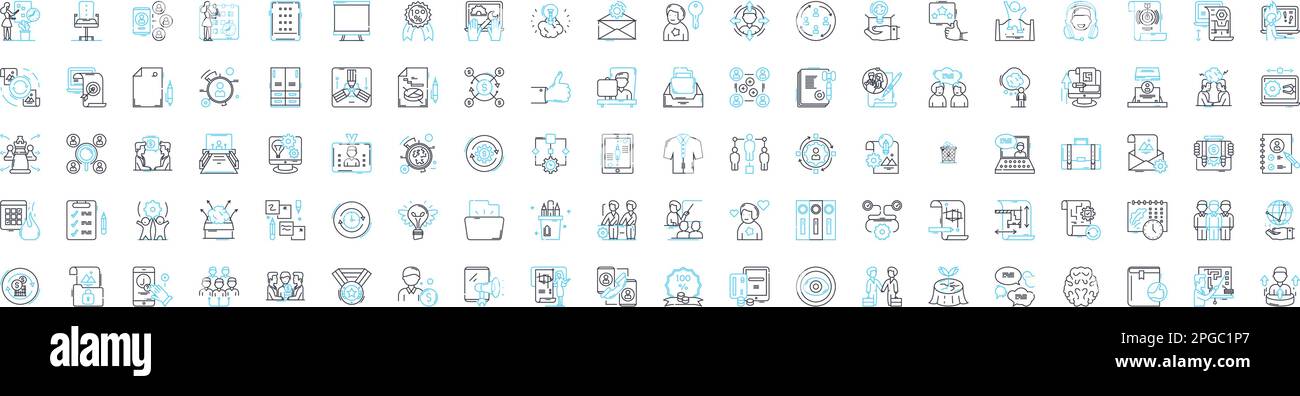 Programmieren der Codierung der Vektorliniensymbole eingestellt. Programmierung, Programmierung, Skripterstellung, Programmiersprache, Programmierkenntnisse, Codierungsalgorithmen, Codierungsstruktur Stock Vektor