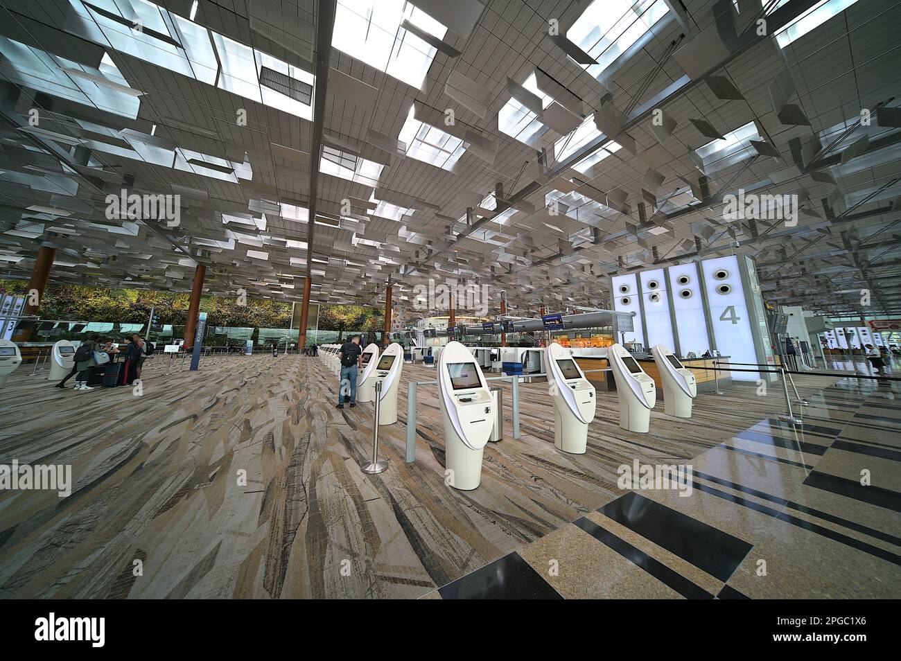 Der Changi Airport ist ein großer internationaler Flughafen am östlichen Ende von Singapur und einer der größten Verkehrsknotenpunkte in Asien. Terminal 3, lo Stockfoto