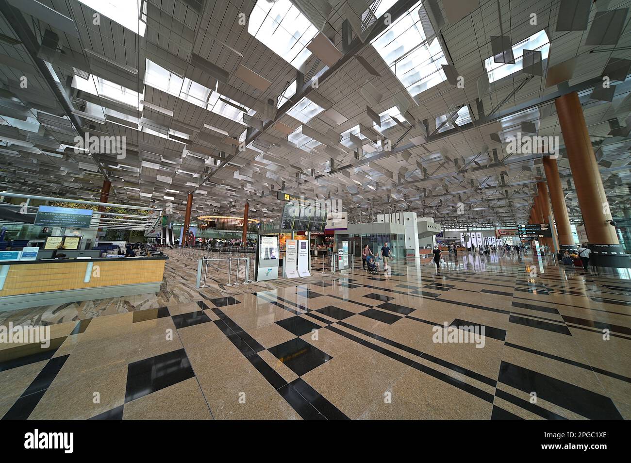 Der Changi Airport ist ein großer internationaler Flughafen am östlichen Ende von Singapur und einer der größten Verkehrsknotenpunkte in Asien. Terminal 3, lo Stockfoto