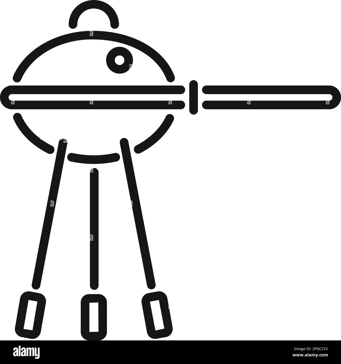 Konturvektor des Symbols für BBQ-Geräte. Reiseurlaub. Extreme Taschenlampe Stock Vektor