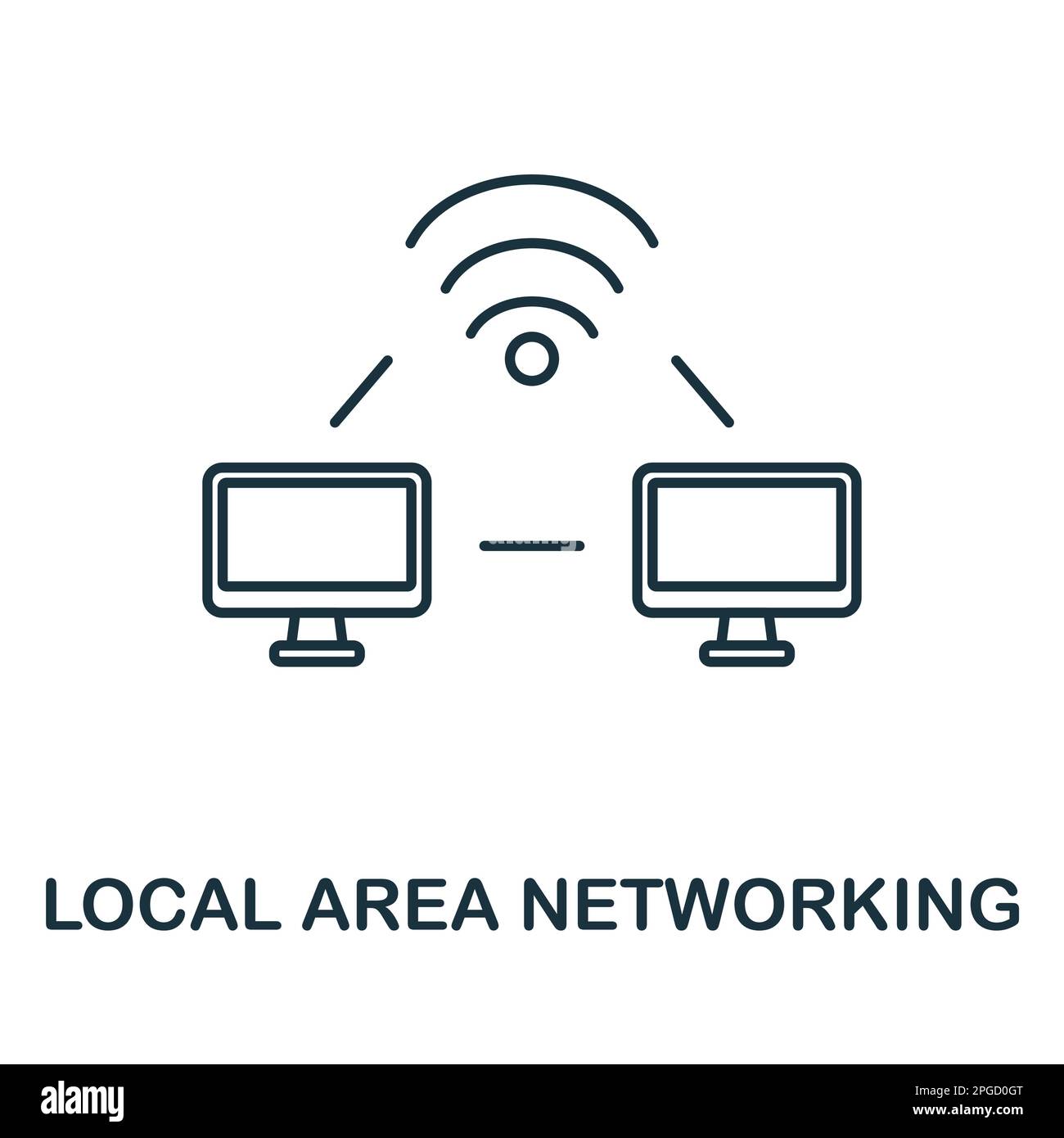 Symbol für die LAN-Verbindung. Elementzeichen aus Netzwerksammlung. Symbolzeichen für lokales Netzwerk für Webdesign, Infografiken und Stock Vektor