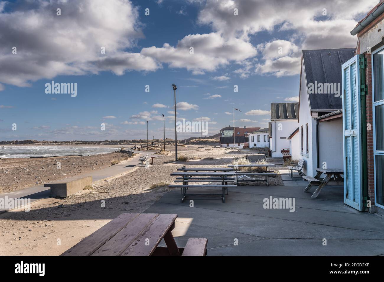 Klitmoeller kleines Fischerdorf an der Dansih Nordseeküste, heute bekannt als Cold Hawaii, Dänemark Stockfoto