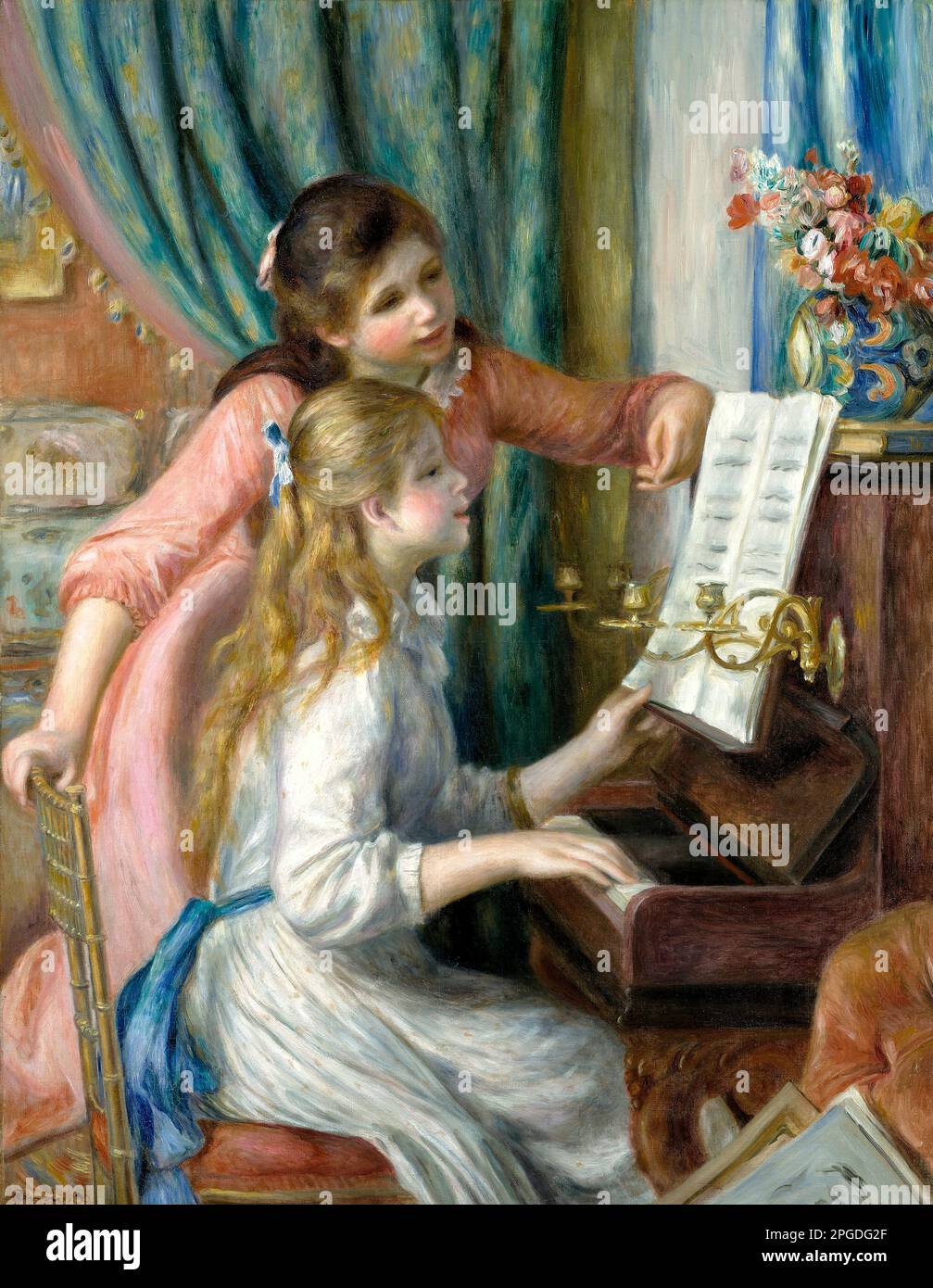 Zwei junge Mädchen im Piano von Auguste Renoir 1892 Stockfoto