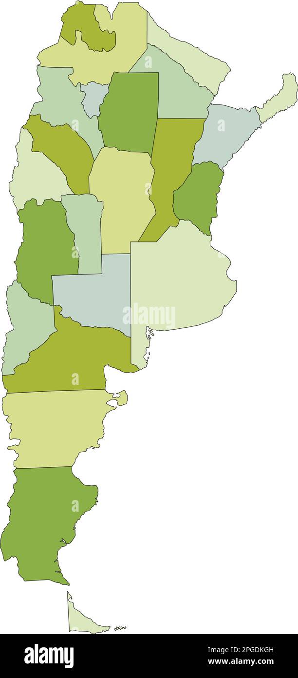 Sehr detaillierte, bearbeitbare politische Karte mit getrennten Schichten. Argentinien. Stock Vektor