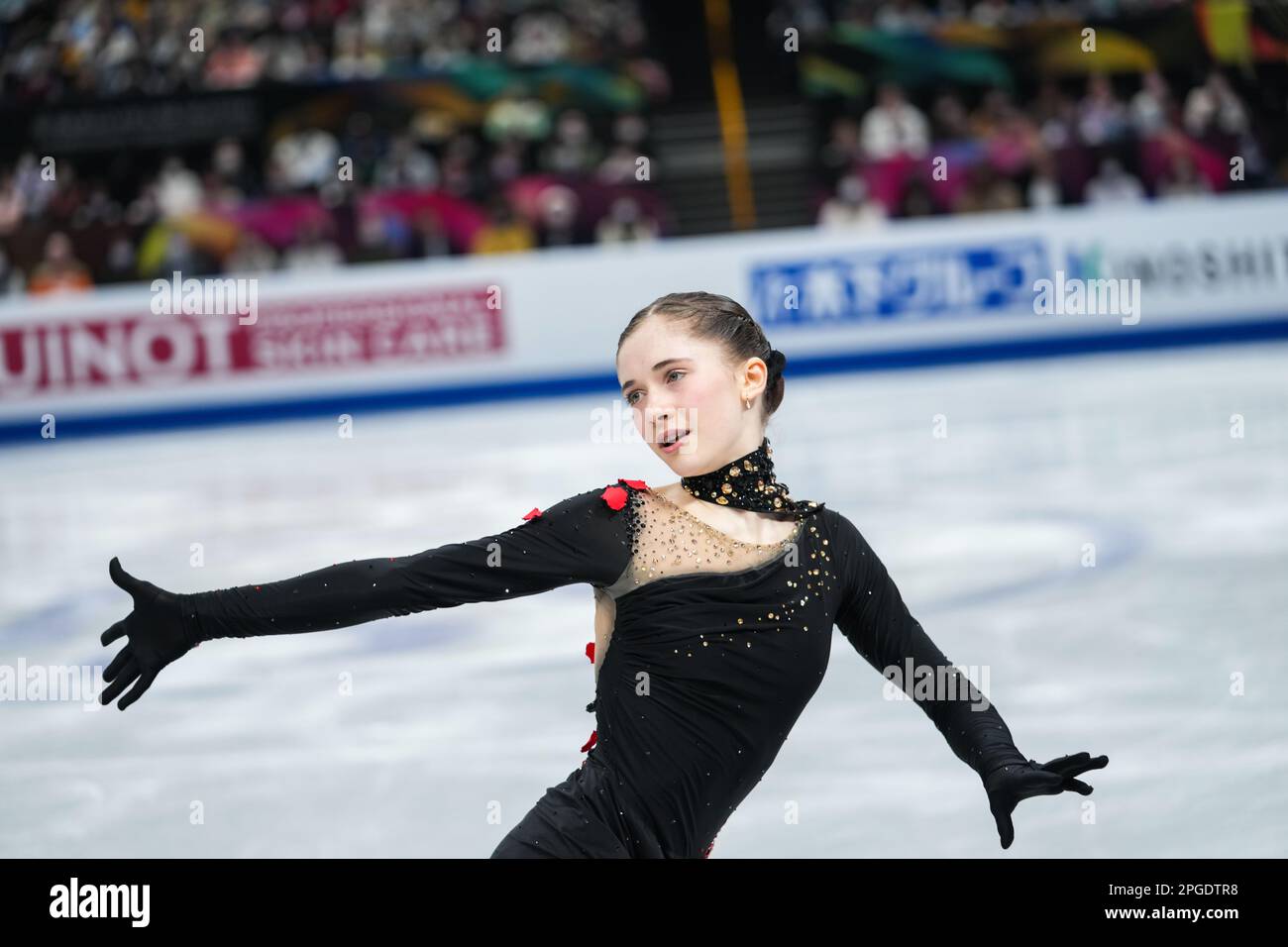 Saitama, Japan. 22. März 2023. Isabeau Levito aus den Vereinigten Staaten tritt während des Women Short Programms bei der ISU Wrold Figure Skating Championships in der Saitama Super Arena in Saitama, Japan, am 22. März 2023 auf. Kredit: Zhang Xiaoyu/Xinhua/Alamy Live News Stockfoto