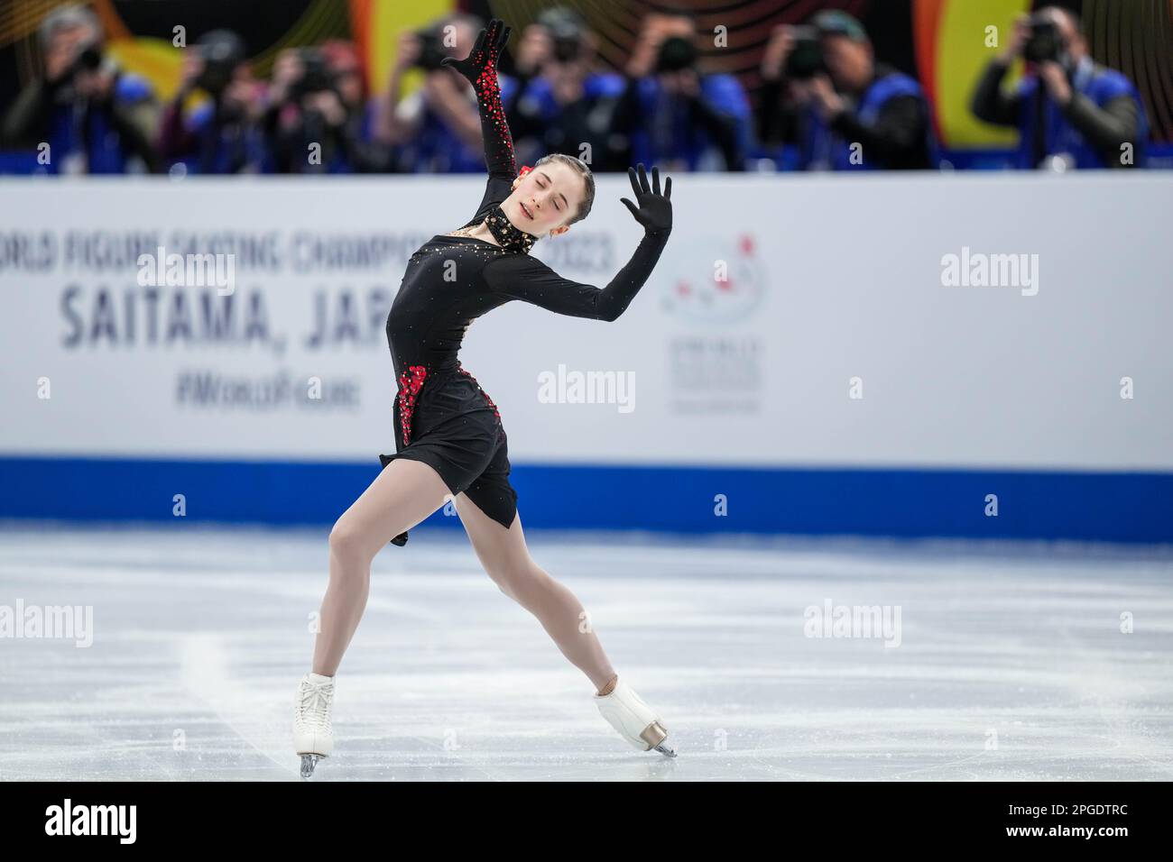 Saitama, Japan. 22. März 2023. Isabeau Levito aus den Vereinigten Staaten tritt während des Women Short Programms bei der ISU Wrold Figure Skating Championships in der Saitama Super Arena in Saitama, Japan, am 22. März 2023 auf. Kredit: Zhang Xiaoyu/Xinhua/Alamy Live News Stockfoto