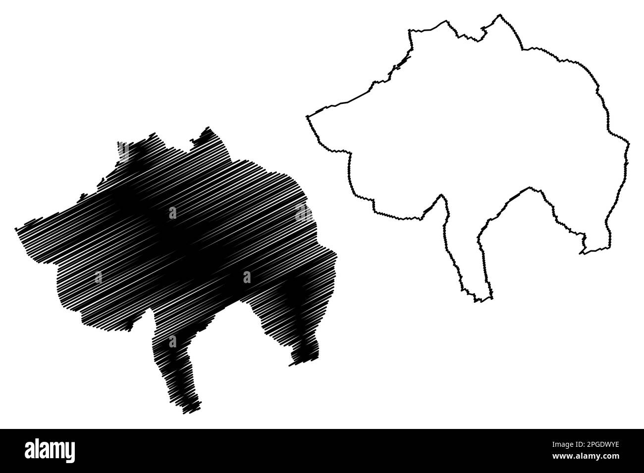Rossendale nicht-Metropolregion, Borough (Vereinigtes Königreich Großbritannien und Nordirland, zeremonielle Grafschaft Lancashire oder Lancs, England) m Stock Vektor