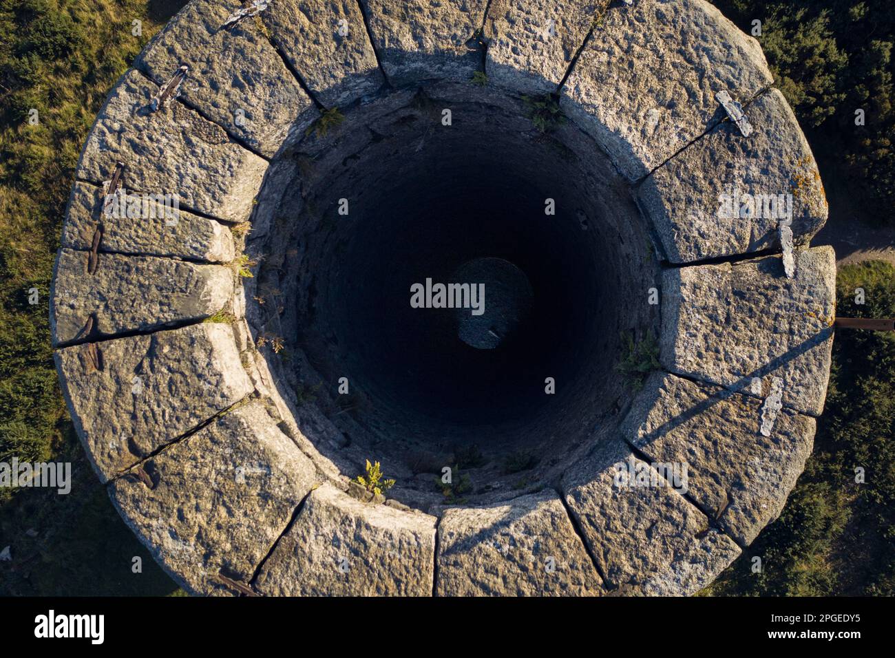 Ballycorus Leadmines ist ein ehemaliges Bleibergbau- und Schmelzzentrum im gleichnamigen Townland in der Nähe von Kilternan in der Grafschaft Dublin. Stockfoto