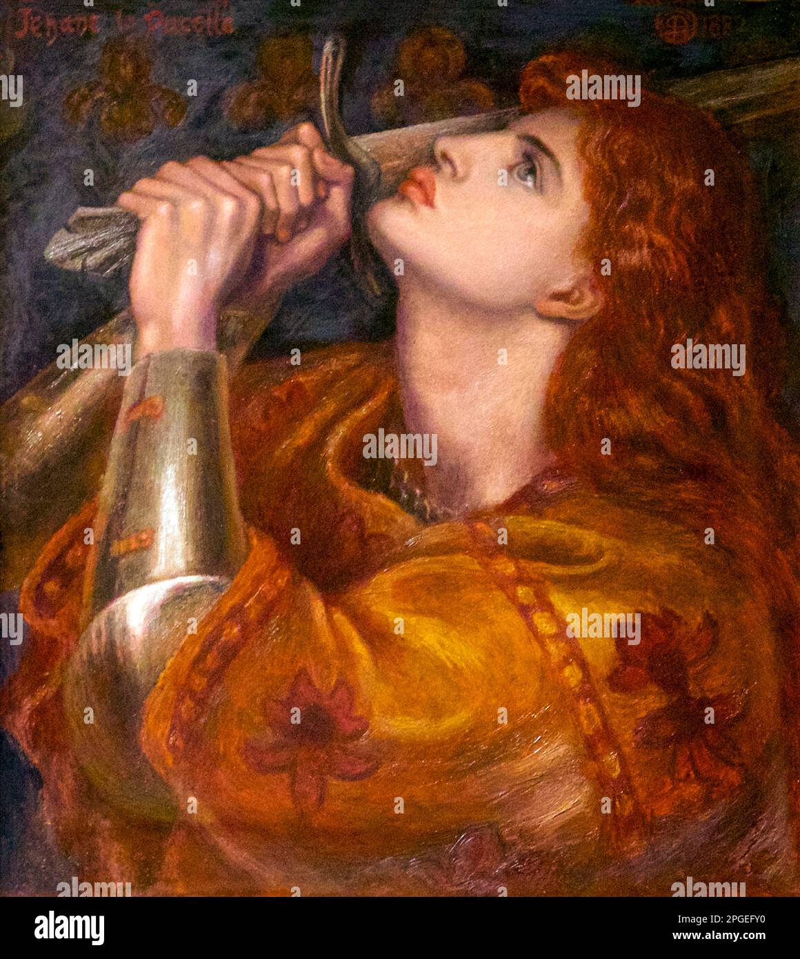 Jeanne d'Arc, Dante Gabriel Rossetti, 1882, Fitzwilliam Museum, Cambridge, England, Großbritannien, Stockfoto