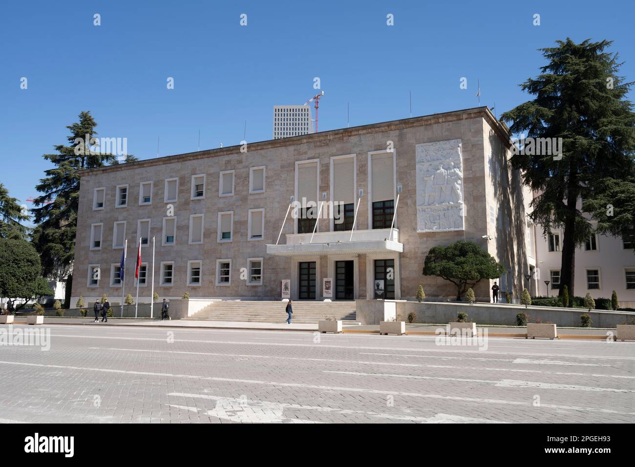 Tirana, Albanien. März 2023. Das Bürogebäude des Premierministers im Stadtzentrum Stockfoto