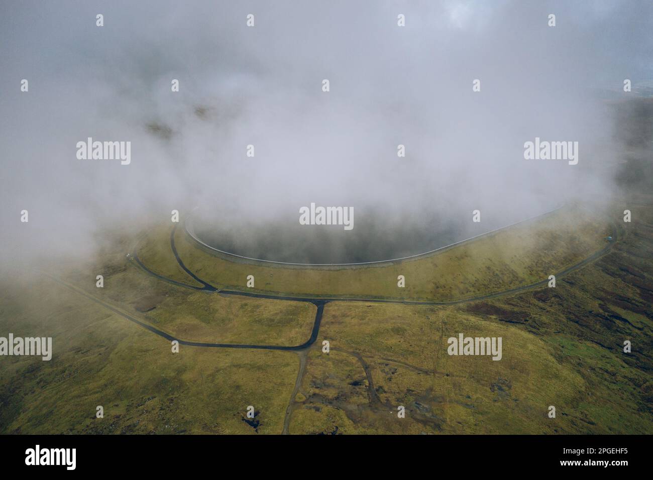 Turlough Hill, co Wicklow - Irlands einziges Pumpspeicherkraftwerk in den malerischen Wicklow Mountains. Umweltfreundliches Projekt Stockfoto