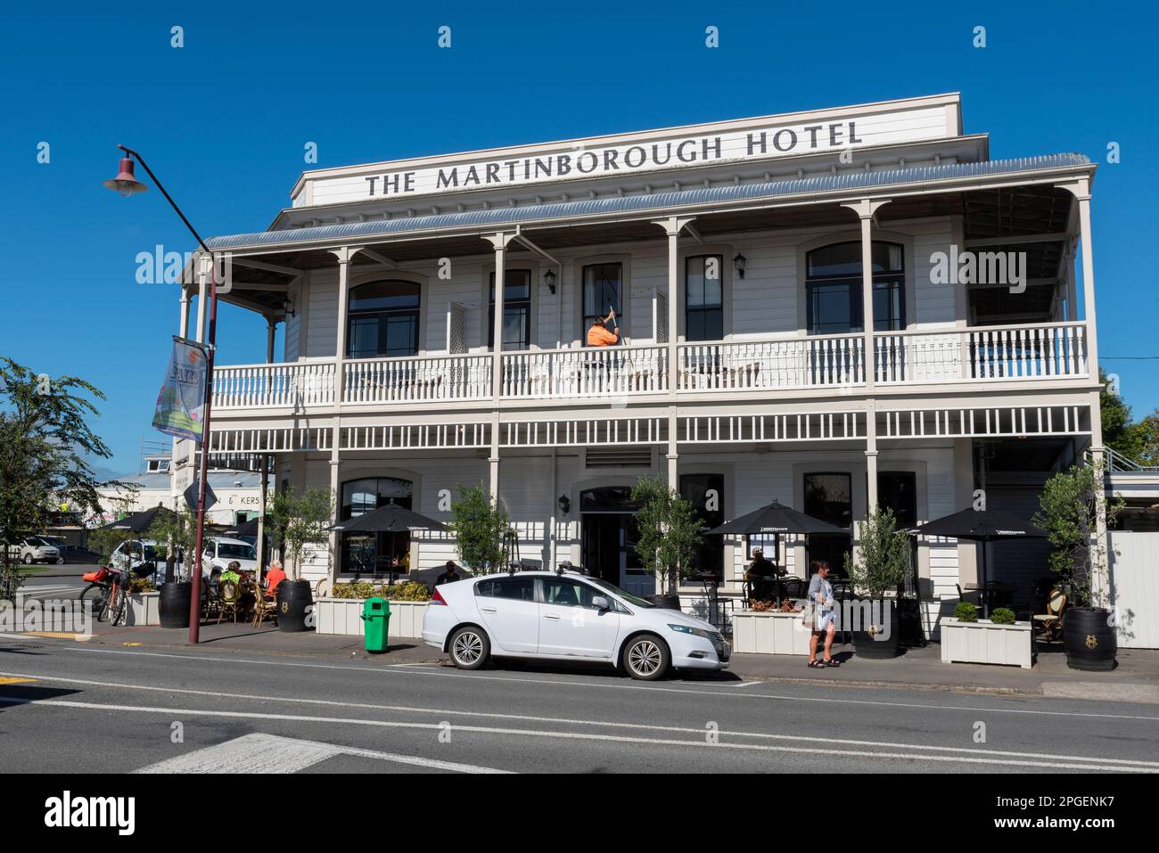 Martinborough Hotel, in Martinborough, einer Stadt im South Wairarapa District, in der Wellington Region von Neuseeland. Stockfoto