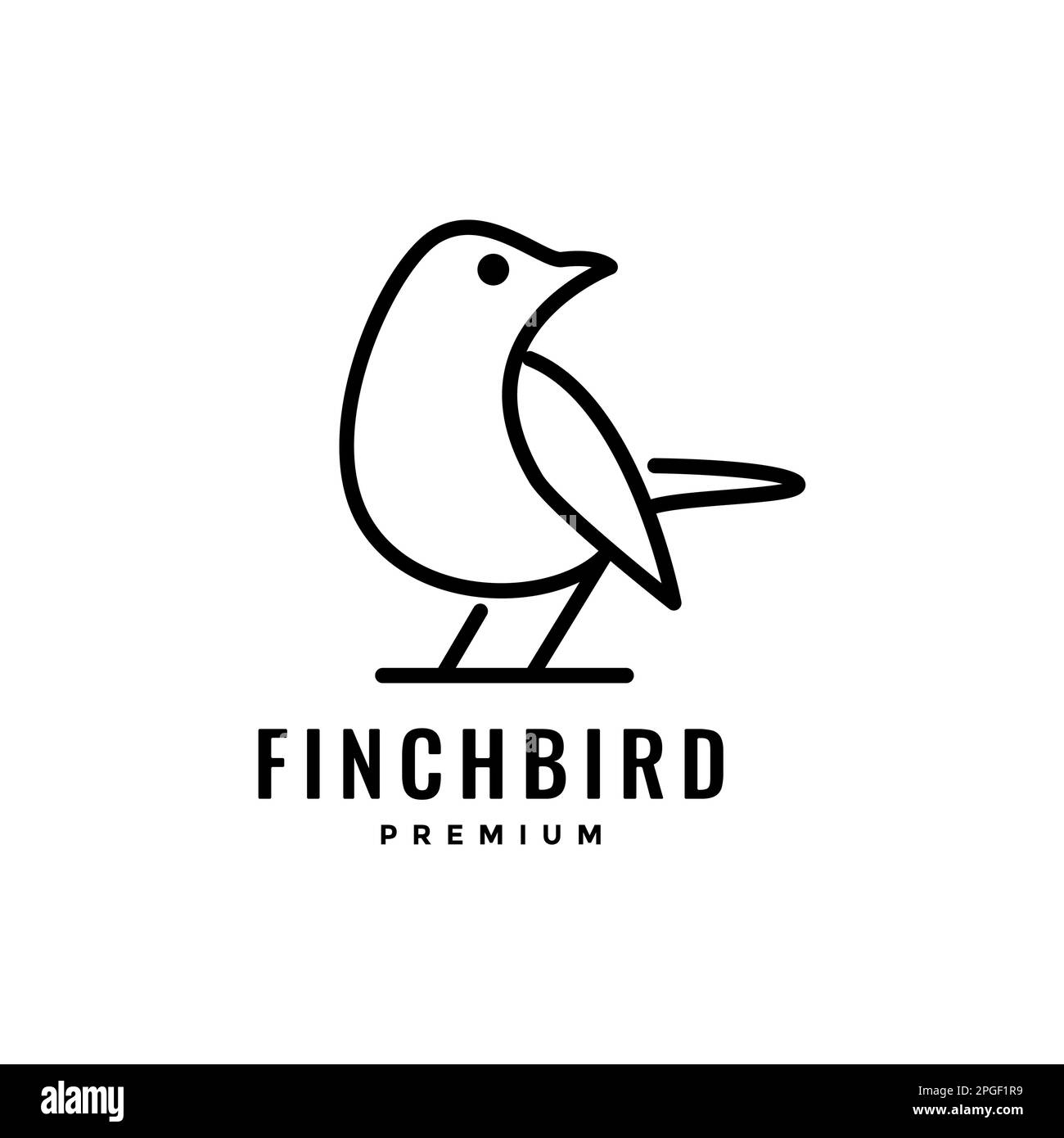 Tierfink minimalistische Linienart einfacher, moderner Logodesign-Vektor Stock Vektor