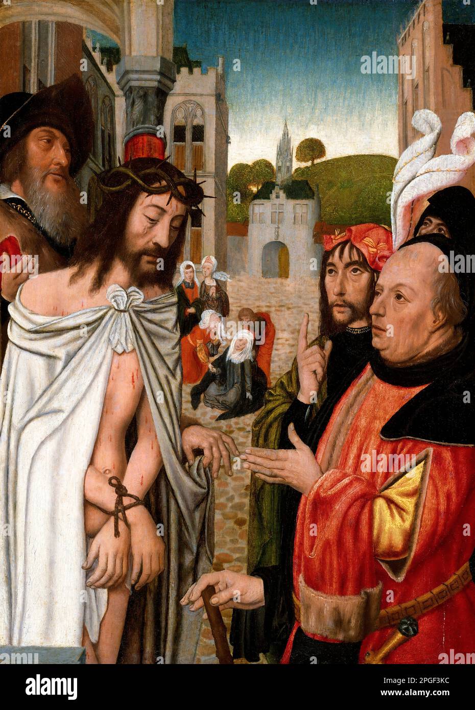 Christus dem Volk gezeigt von Jan Mostaert (ca. 1475 – 1552/1553), Öl auf Holz, ca. 1510-15 Stockfoto
