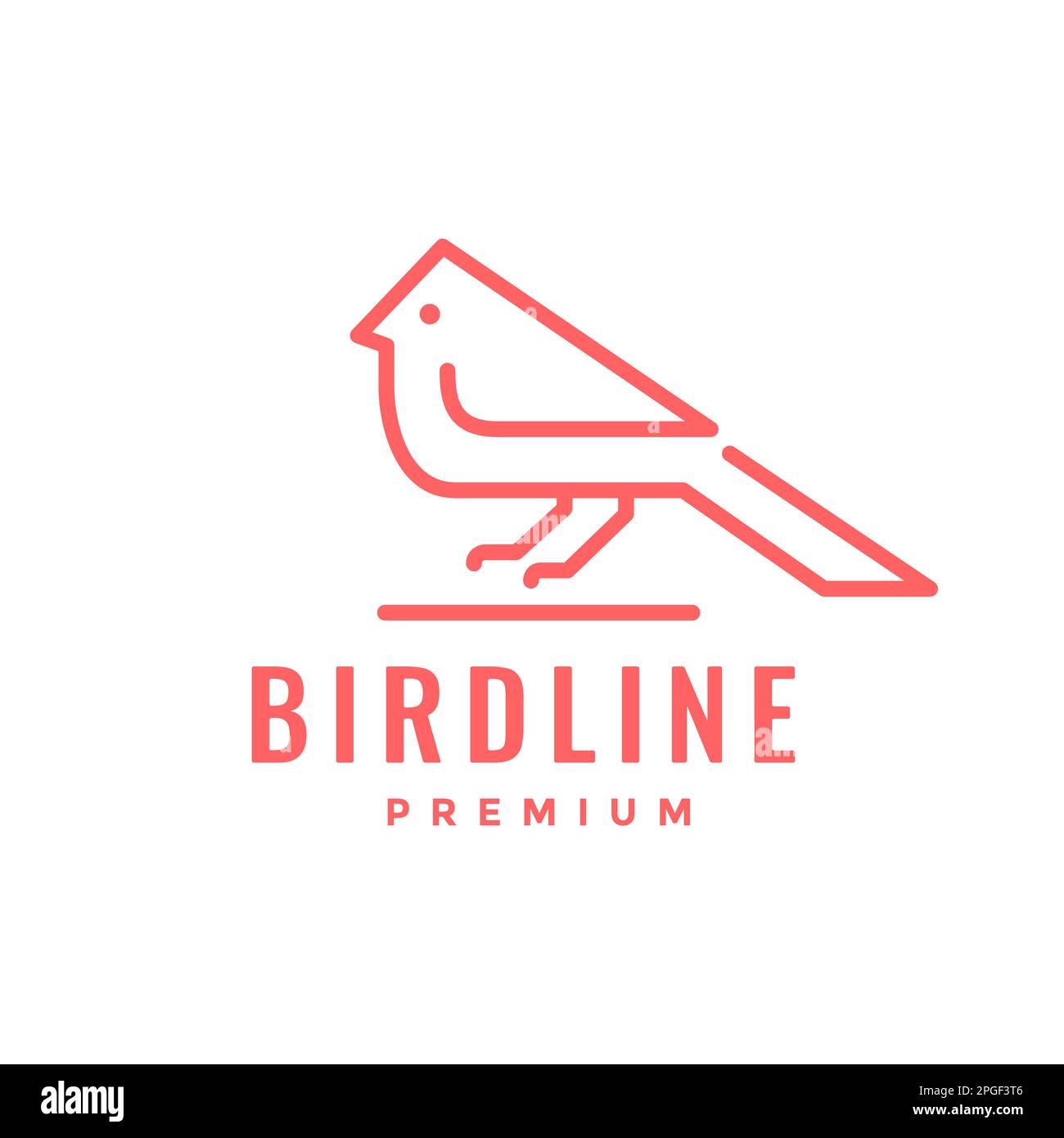 Tiervogel-Kardinal mit minimalistischer Linie moderner Vektor im Logo-Design Stock Vektor