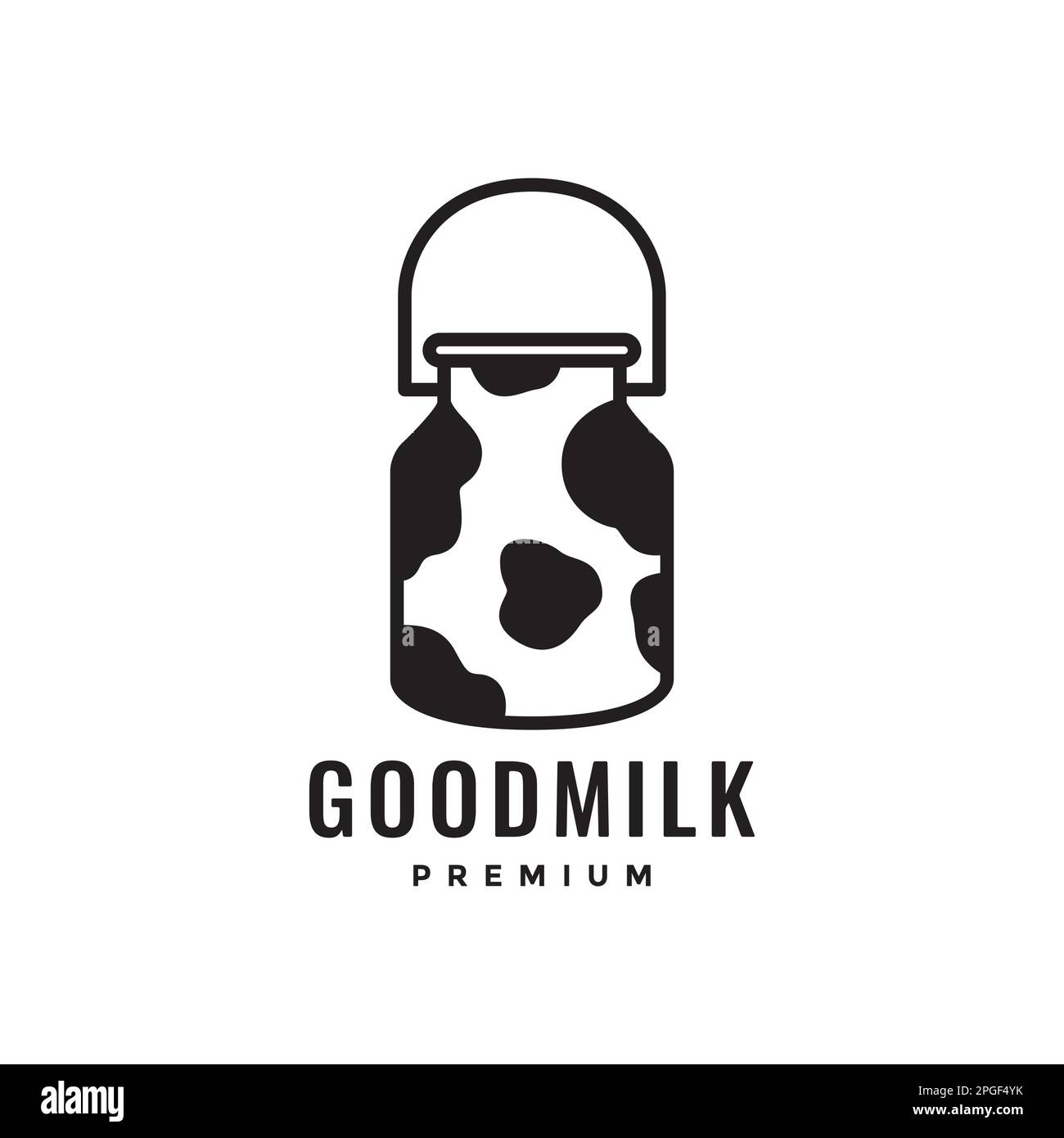 Milchbehälter Kühe Ernährung Viehzucht Viehzucht einfaches Logo Design Stock Vektor