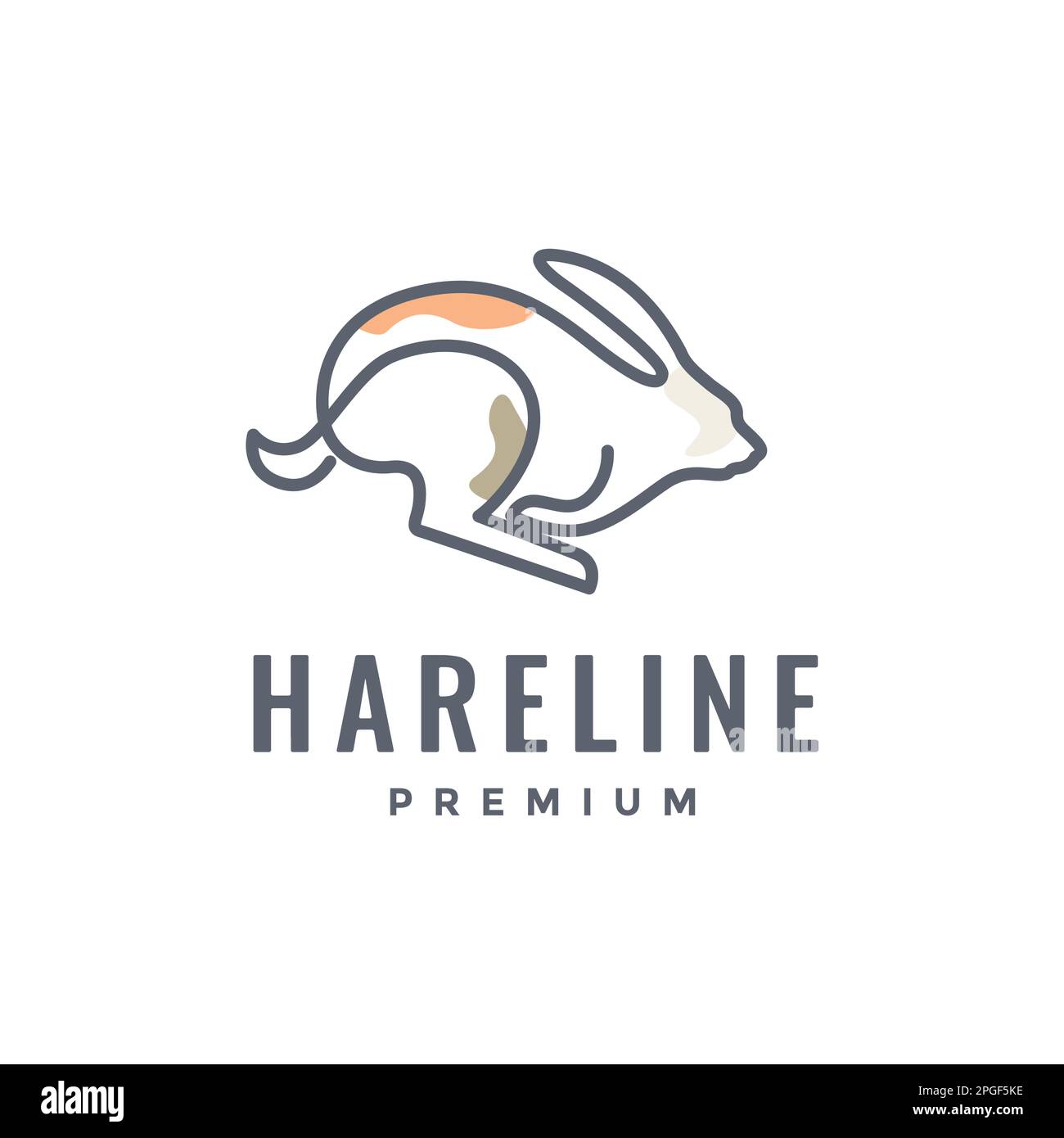 Tiere Kaninchen Hasen Springen abstrakte Linien Kunst Modern farbenfrohes Logo Design Vektor Stock Vektor