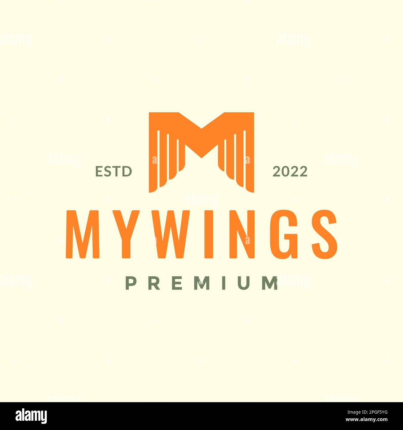 Buchstabe M oder Initial M mit Flügeln modernes polygonales geometrisches Logo-Design Stock Vektor