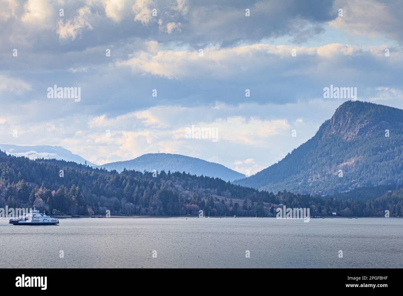 BC Ferry Skeena Queen nähert sich Saltspring Island in British Columbia, Kanada Stockfoto