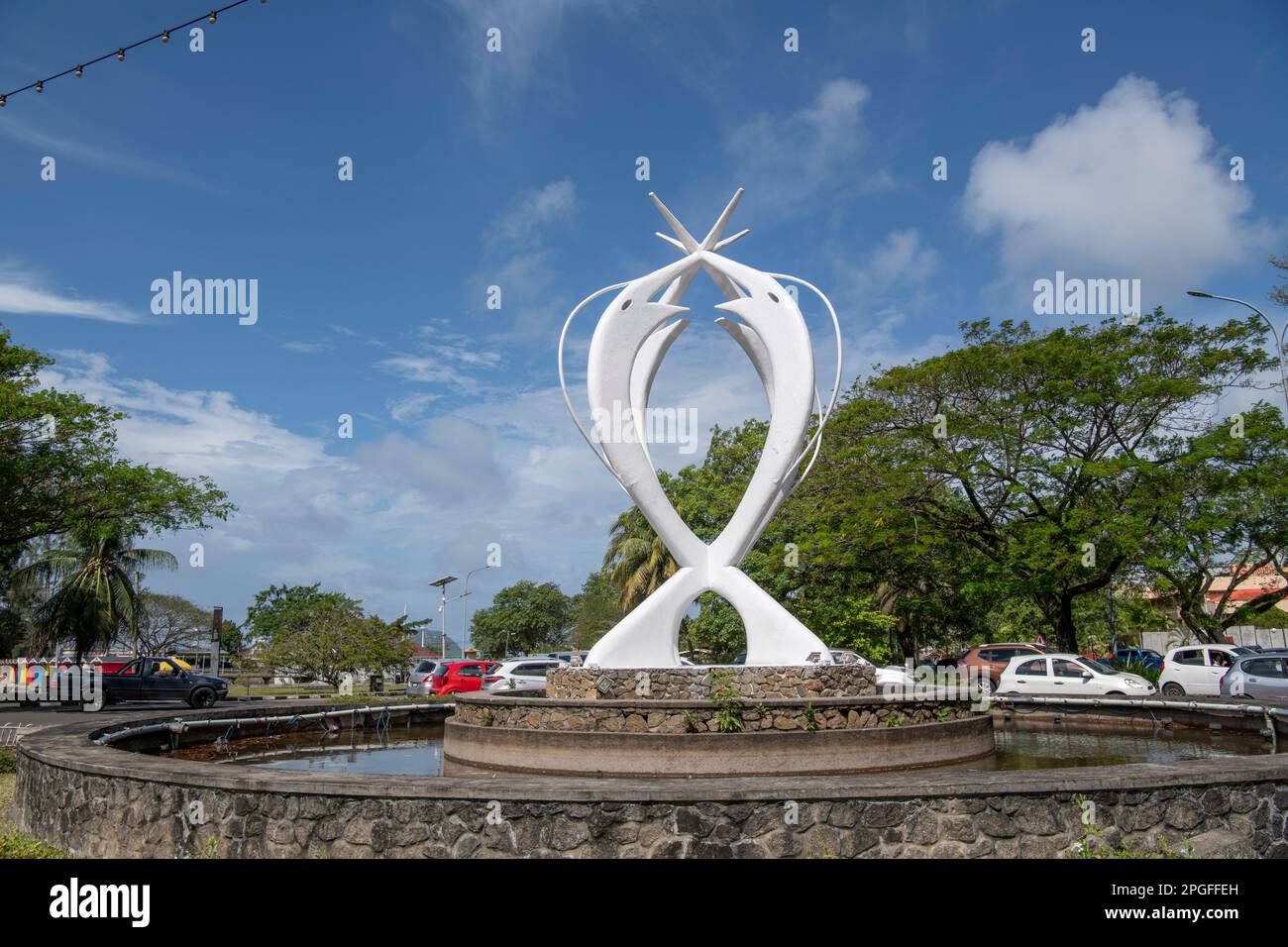 Unity Monument Kreisverkehr Victoria Mahe Seychellen Stockfoto