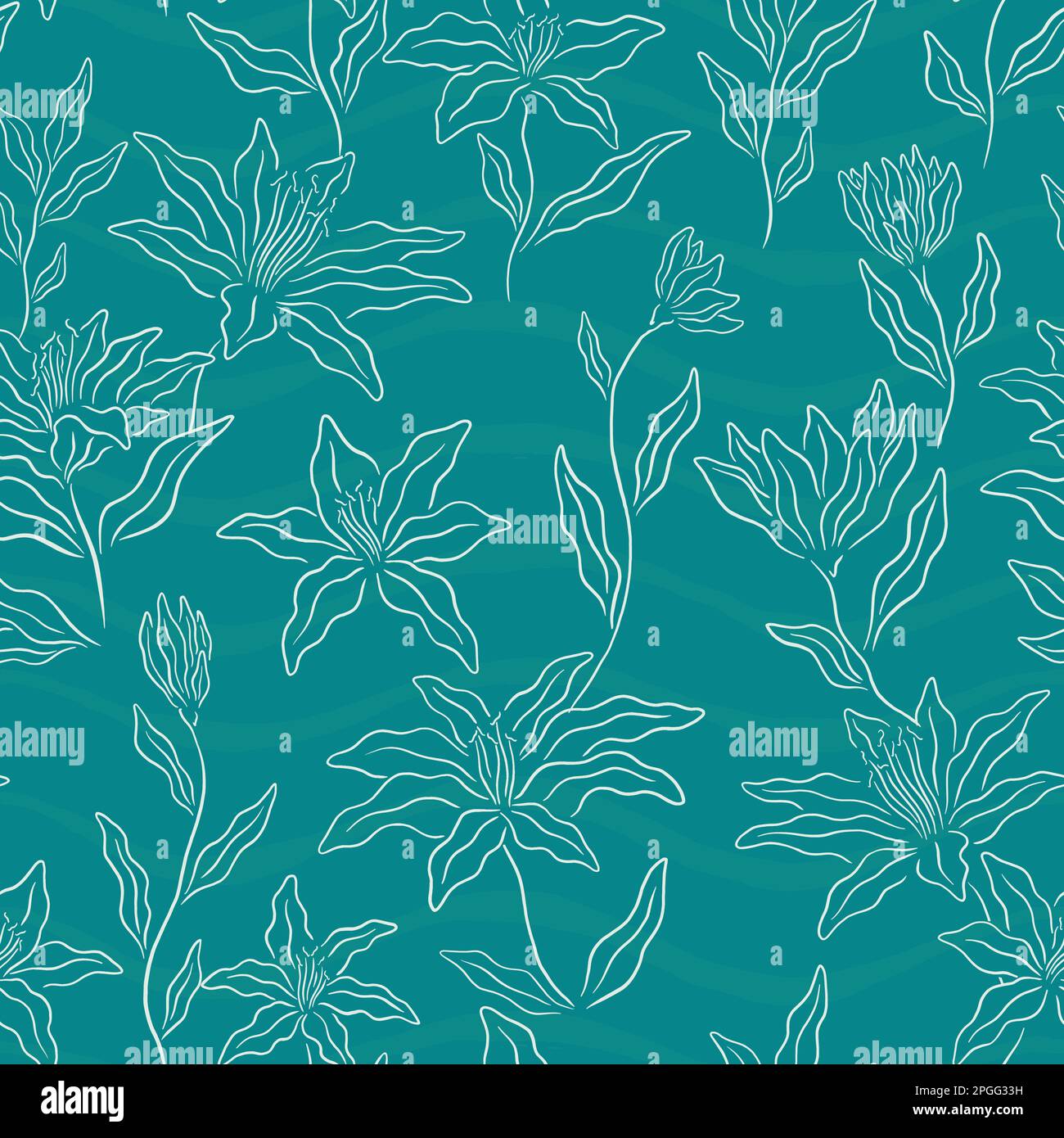 Abstraktes, nahtloses Blumenmuster. Vektorgrafik mit Blumendesign. Stock Vektor