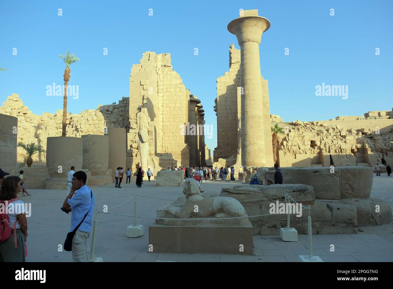 Kiosk von Tahraqa, Tempel von Karnak, Ägypten Stockfoto