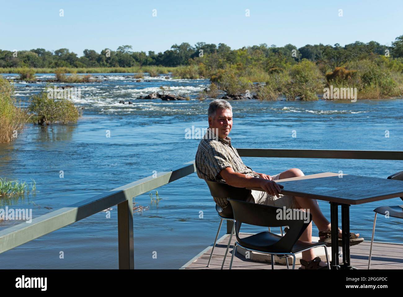 Okavango, Popa Falls, Divundu, Caprivi, Namibia, Popa Falls, Popa Falls Stockfoto