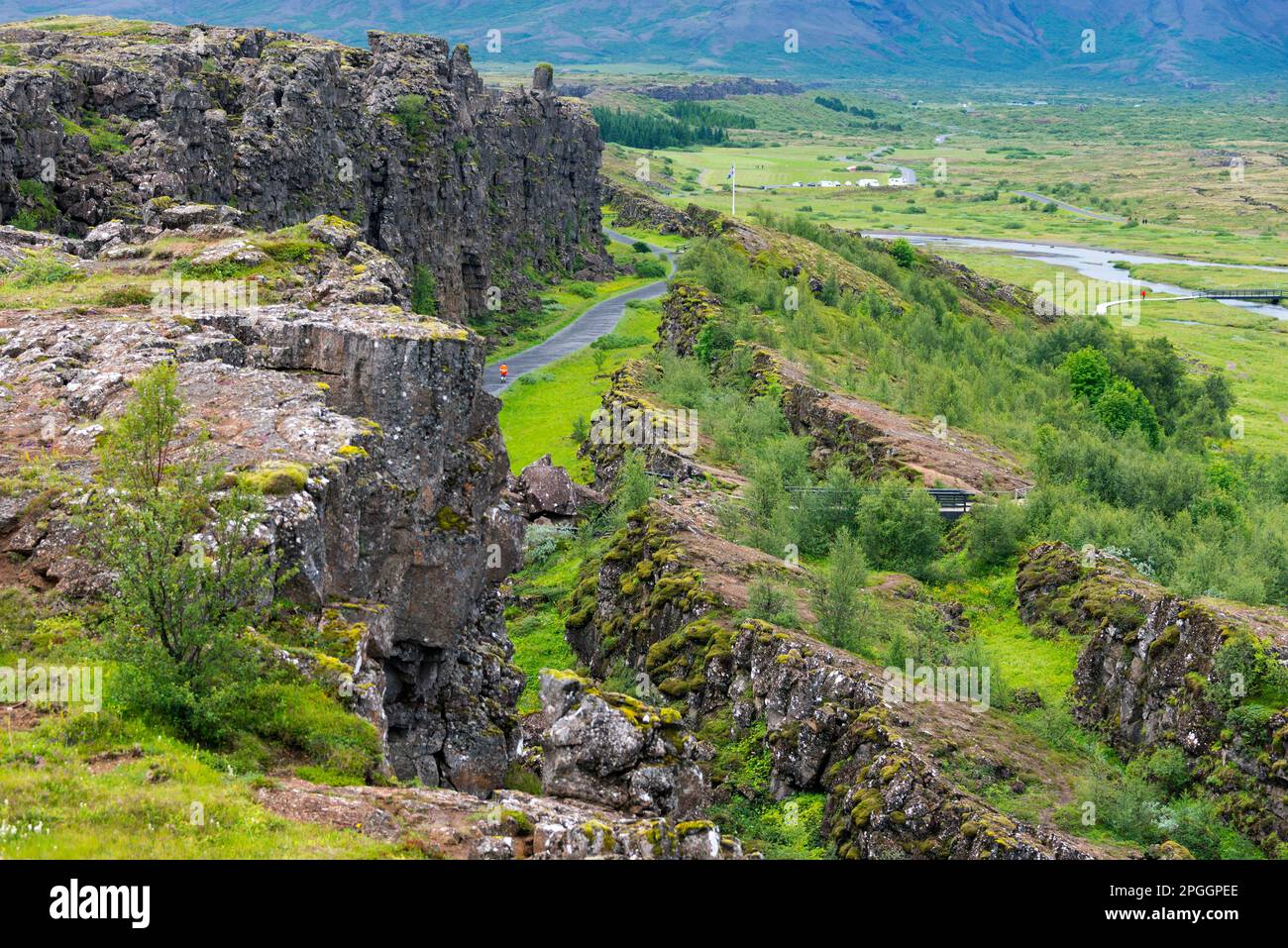 Alte isländische Baustelle, Allman's Gorge, Pingvellir National Park, Thingvellir National Park, Island Stockfoto