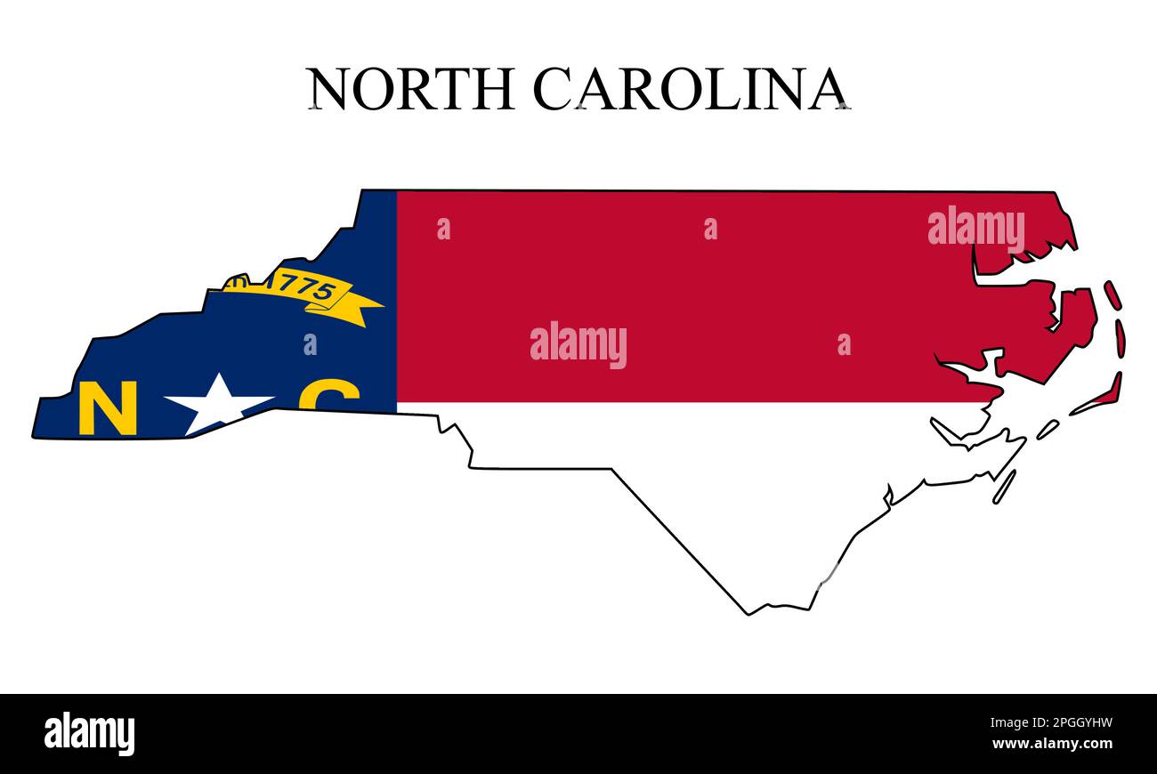 Kartenvektordarstellung von North Carolina. Weltwirtschaft. Bundesstaat in Amerika. Nordamerika. Vereinigte Staaten. Amerika. USA Stock Vektor