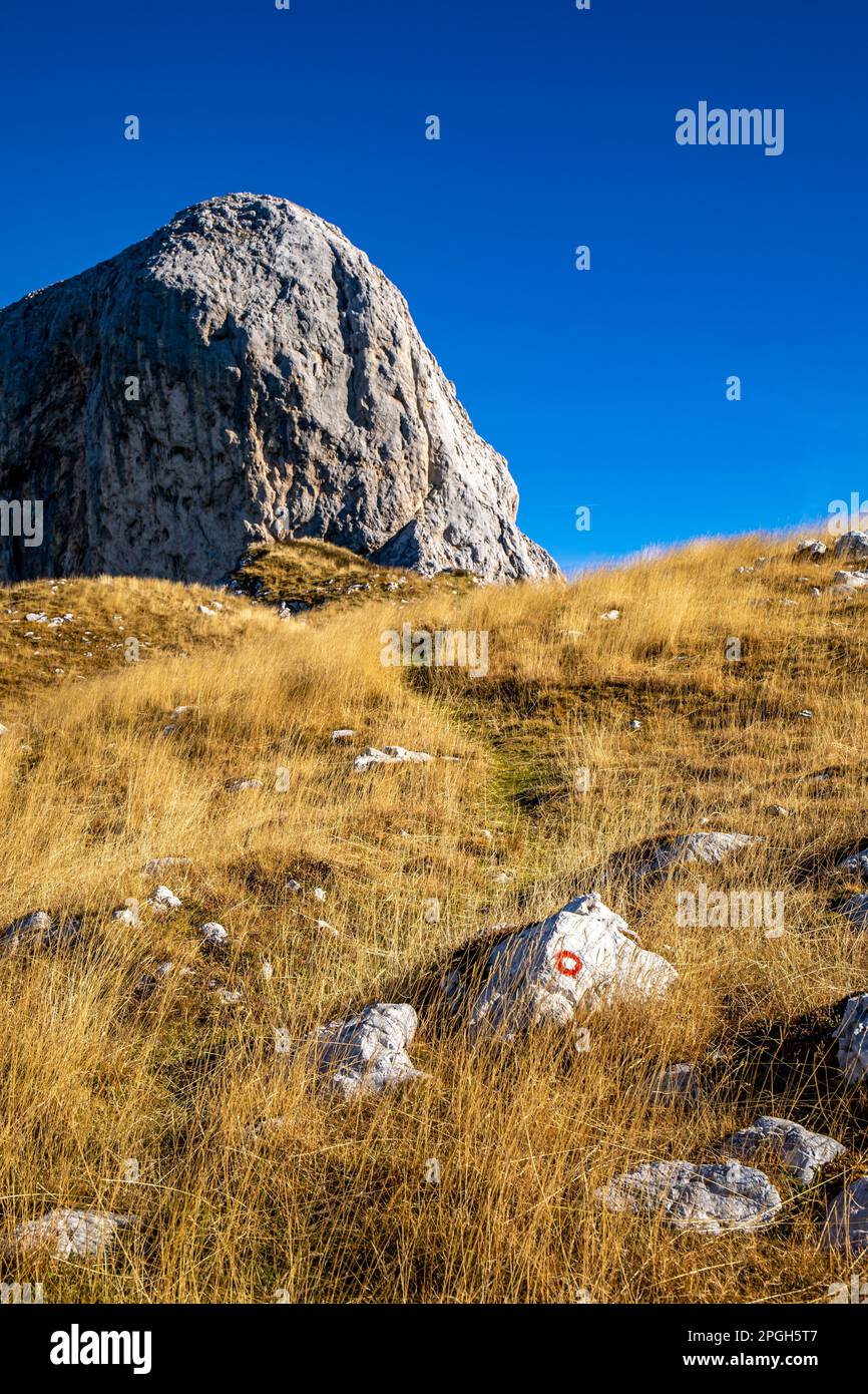 Bergpfad in hohen Bergen Stockfoto